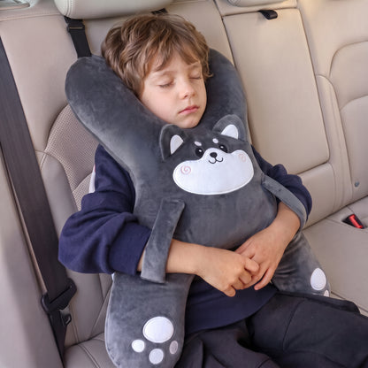 Cojín de coche infantil con apoyo de cabeza y brazos